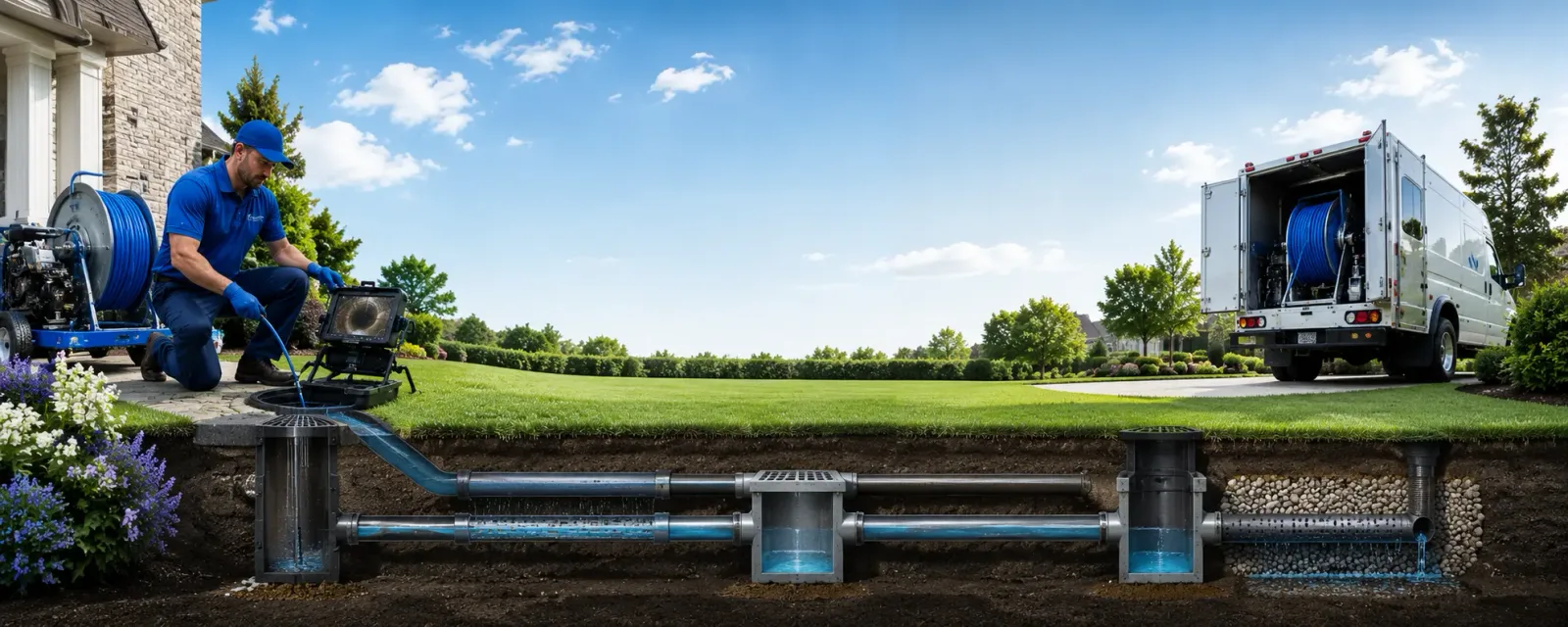 Outdoor drain cleaning information for New London, MO
